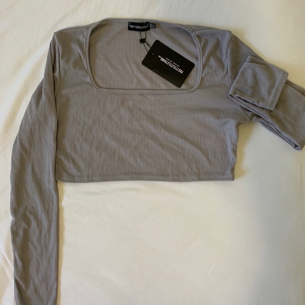 Trendy long sleeve crop top - Picture 1 of 2